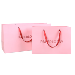 Premio di lusso della vendita del nastro personalizzato oro rosa rosso lamina grande borsa della spesa di carta per vestiti scarpe calzini - Product Image 2