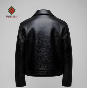 Veste en cuir noir pour homme, faite à la main, effet croco |   Style Safari Field Moto |   Veste en peau de mouton véritable | Cadeau pour lui - Product Image 5