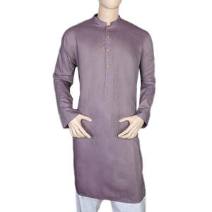 Mashriq Slim Fit <b>Kurta</b> For <b>Men</b> - Purple - Product Image 2