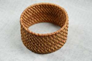 Pulseras de ratán ancho hechas a mano, brazaletes circulares grandes tejidos naturales, joyería ecológica - Product Image 2