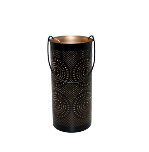 Bougeoir votif rond suspendu en fer au design moderne, feuille d'or, taille moyenne, pour décoration de salon, fait à la main, personnalisé - Product Image 1