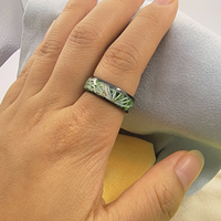 Anillo de Cerámica Colorido AOZORA con Acabado Brillante, Anillo de Boda Unisex, Resistente al Agua IP68, Chip NFC T5577 NTAG216 de 13.56MHz para Control de Acceso