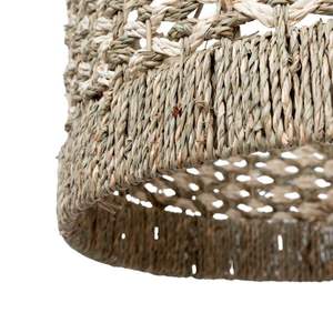 Pantalla de Lámpara Colgante Hecha a Mano Ecológica de Hoja de Palma y Pasto Marino para Hogar de Estilo Rústico - Product Image 3