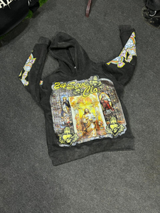 Sweat-shirt à capuche personnalisé de couleur noire avec impression DTF de haute qualité 100% coton Sweat-shirts unisexes d'hiver Service OEM - Product Image 3