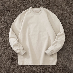 เสื้อลำลองแขนยาวคอกลมสำหรับผู้หญิง,เสื้อสวมหัวไม่มีกลิ่นเสื้อใส่ทับด้านในคอลูกเรือเสื้อยืดแขนยาว - Product Image 4