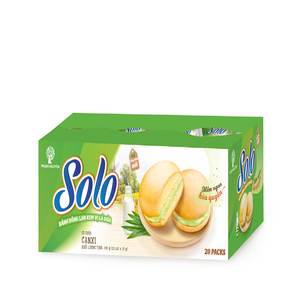Pastel de crema Pandan moderno fresco de 280g para uso diario, bizcocho suave en caja y bandeja a granel, embalaje con bolsa, productos horneados superiores - Product Image 1