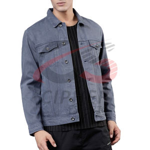 แจ็กเก็ตผ้ายีนส์ผ้าฝ้ายทอลายทแยงแจ็กเก็ตซักได้ซิปด้านหน้าออกแบบได้ตามต้องการล่าสุด - Product Image 5