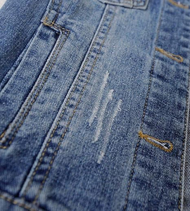 Chaqueta Vaquera Informal de Alta Calidad para Mujer, Diseño Popular, Tejida, Transpirable, Talla Grande, Azul, Manga Larga, Invierno, 100% Algodón - Product Image 6