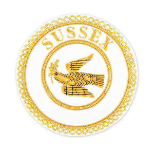 New Custom Bullion Embroidered <b>Badges</b> High Quality Hand Embroidered Masonic Regalia <b>Badges</b> for Sale OEM Serviced - Product Image 3