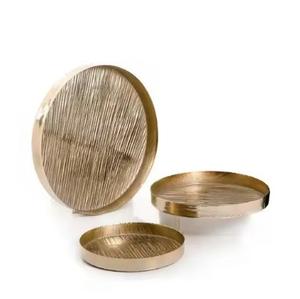 Modern Design Exquisite Serving Trays Set Of 3 Premium <b>Home</b> <b>Decor</b> & <b>Gifting</b> Luxury Metal Serving Trays At Economical Price - Product Image 1
