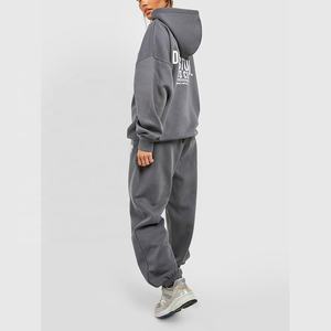 Vente en gros de vêtements de sport pour femme grande taille ensemble de sweats à capuche pour femmes polaire vêtements de sport décontractés femme survêtement pour dames-pour le printemps - Product Image 3
