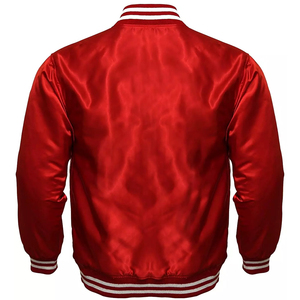 Veste de baseball en satin pour homme, veste bomber légère, streetwear, design personnalisé, vente en gros - Product Image 4
