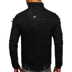 Veste en toile personnalisée de haute qualité 2025, col montant, surdimensionnée, pour homme, veste en denim d'hiver avec doublure en laine, designs OEM - Product Image 3