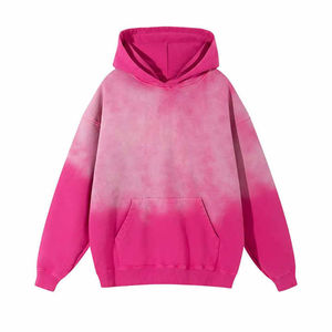 Sweat à capuche rose délavé à l'acide de style vintage Streetwear pull en coton lourd surdimensionné fabricant de sweat à capuche - Product Image 1