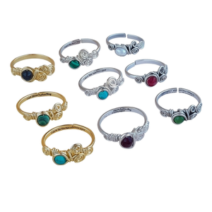 Colorful Stone Fashion <b>Rings</b> Gold and Silver Plated for Resale with Attractive Appeal - Product Image 3