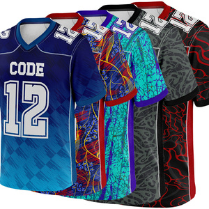 เสื้อฟุตบอลอเมริกันแบบสั่งทำพิเศษ คุณภาพพรีเมียม ไซส์พลัส พิมพ์ลายด้วยความร้อน ป้องกันแบคทีเรีย ระบายอากาศได้ดี ผลิตจากผ้าโพลีเอสเตอร์ตาข่าย - Product Image 6