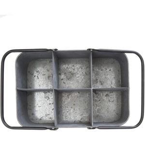 Best Sale Metal Rustic Cutlery Utensil Holder Flatware Organizer Napkin Caddy With 6 Compartments With Handles Utensil Caddy - Product Image 5