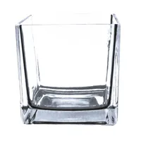 VCB0004A Porte-bougie et vase en verre transparent pour mariage - Design contemporain 4 pouces