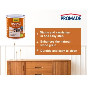 Vernis à bois intérieur personnalisable, à base d'eau, finition satinée, couleur wengé, faible teneur en COV, sans solvant, 375 ml. - Product Image 5