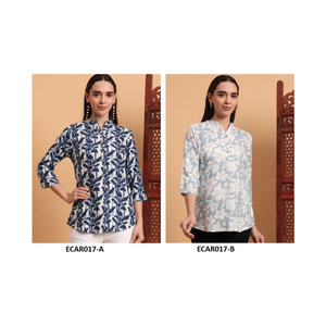Graceful y ligero algodón rayón Kurti para mujer calidad de exportación con aspecto moderno disponible para la venta desde India - Product Image 1