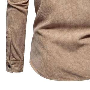 Chemises habillées en lin et polyester de haute qualité pour hommes, manches longues, col tournant et respirant, design tricoté et décontracté. - Product Image 6