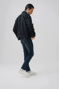 Custom Men's Denim Jacket High Quality <b>Wool</b> & <b>Cotton</b> Long Jean Jacket New Stylish Winter Casual Wear for Boys OEM Wholesale - Product Image 5