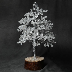 Spiritual Multi Stone Mseal 300 Chips Arbre de pierres précieuses enroulé en fil d'argent pour l'énergie positive - Product Image 4