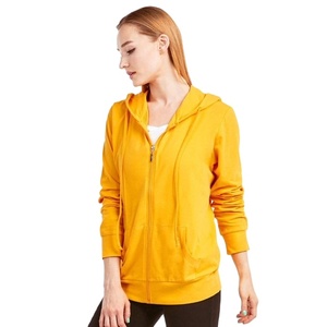 Zip up Sleeve Sports Jacket for Women Bamboo Cotton Fleece Zipper <b>Hoodie</b> Jackets Customize <b>Hoodies</b> With Pocket - Product Image 2