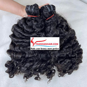 Vietnamese Human <b>Hair</b> Fuzz Curly Bundles Double Drawn Ends Permed <b>Remy</b> <b>Hair</b> <b>Extensions</b> Wholesale - Product Image 2