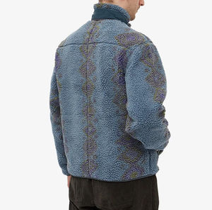 Top Trending Custom Design Canvas <b>Sherpa</b> Fleece <b>Jacket</b> With Stand Collar High Street Style Quick Dry & Breathable For <b>Men</b> - Product Image 2