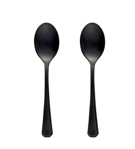 Juego de cucharas de acero inoxidable de Calidad exclusiva, cubiertos de vajilla, cubiertos negros mate, alta calidad a precios razonables - Product Image 1