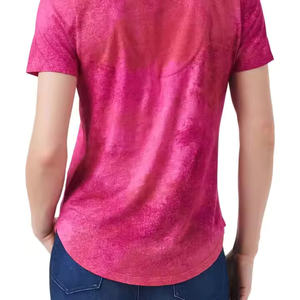 Nouveauté T-shirt personnalisé pour femme Vêtement décontracté Coupe régulière Respirant Anti-froissement Séchage rapide Polyester/Coton Personnalisé - Product Image 3