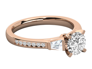 Bague de fiançailles et de mariage pour femme en or rose 14 carats avec diamant de laboratoire certifié IGI, sertie classique à griffes - Product Image 3