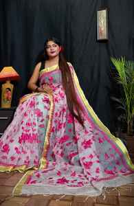 Calidad superior Firoji Color Pure Resham Saree con bordado Venta caliente Diseñador Saree Bodas Mejor calidad Mayorista Surat - Product Image 5