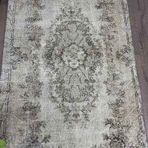 Tapis turc 3,4 x 6,8 pieds, tapis d'appoint vintage, tapis oriental en laine gris et noir - Product Image 3