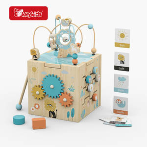 Okeykids OEM Giocattolo Educativo per Bambini Cubo Sensoriale in Legno Colorato Ecologico con Labirinto di Perline per 5-7 Anni W11B345 - Product Image 4