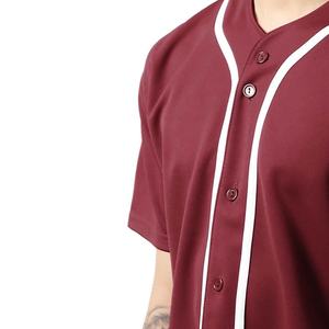 Camiseta de béisbol 100% de poliéster transpirable, Camiseta lisa de manga corta con botones, ropa deportiva Hipster de Hip Hop - Product Image 6