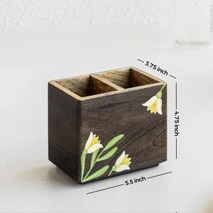 Soporte para Cubiertos de Madera de Mango Personalizable, Ecológico, Duradero, Diseño Pintado a Mano, Práctico para Uso Diario, Reposacucharas de Cocina, Apto para Lavavajillas - Product Image 5