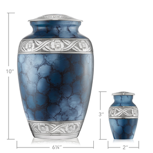 Urnes funéraires personnalisées pour adultes et bébés, vente en gros, urnes funéraires uniques en céramique bleue pour cendres humaines - Product Image 3