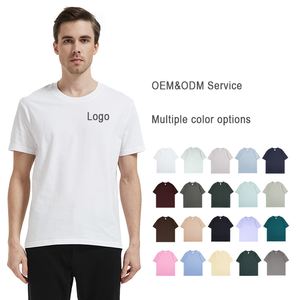مصنع مخصص قطن عادي تي شيرت جودة عالية نقية تي شيرت للرجال 230 جم/متر مربع كبير الحجم فضفاض تي شيرت - Product Image 1