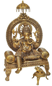 Statue de fibre de Seigneur Ganesha pour décor d'entrée mariage indien Ganpati décor d'entrée mariage hindou entrée Ganesha Statues - Product Image 3
