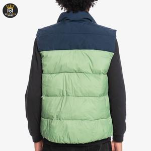 Canvas Stand Collar <b>Men's</b> Winter Puffer <b>Vest</b> Jacket with <b>Multi</b> Pockets Customizable Design Waterproof & Reversible - Product Image 3