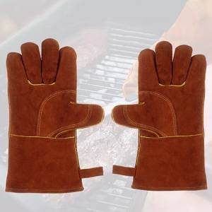Construction industrielle personnalisée Gants de travail en cuir de chèvre vache fendue Sécurité Gant de soudage en peau de chèvre peau de vache cyclisme extérieur décontracté - Product Image 3