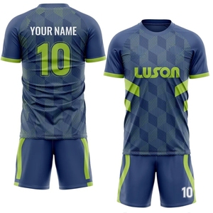Conjunto de Camiseta y Pantalones Cortos de Fútbol Personalizados con Sublimación, 100% Poliéster, Transpirables, de Secado Rápido, Ecológicos, Cuello Redondo, Manga Corta - Product Image 2