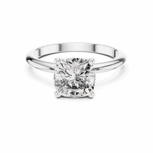 Bague de fiançailles en or massif 14/18 carats avec diamant de laboratoire taille princesse, classique pour femme, certifié GIA, couleur D - Product Image 4