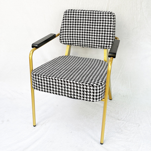 Sillón Individual con Marco Color Bronce y Cojín de Tela, Sillón Reclinable de Lujo para Oficina en Casa - GSD68043 - Product Image 2