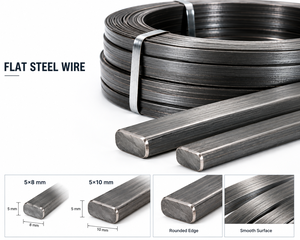 Factory Direct Flat Steel Wire 5x8 mm and 5x10 mm with Rounded Edge for Industrial Manufacturing and <b>Metal</b> Fabrication - Product Image 1