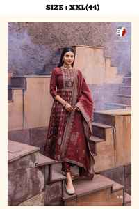 El último diseñador Banarasi seda bordado secuencia mano trabajo Anarkali Vestido por Fab Zone - Product Image 4