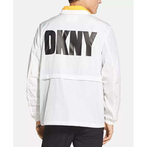 Giacca reversibile da uomo DKNY con zip a 1/4 e logo stampato, bianca, taglie XS-XL, casual, con colletto alla coreana e chiusura a zip, ricamata, per la primavera - Product Image 2