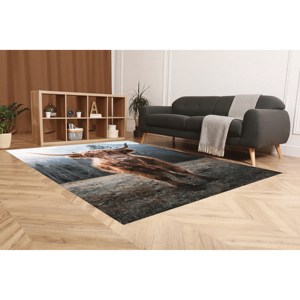 Tapis à motif de vache des Highlands, Tapis marron, Tapis de style campagnard, Tapis à motif animalier, Tapis imprimé, Tapis doux non tissé - Product Image 4